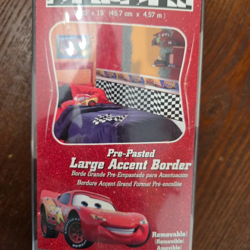 Disney Pixar Cars Race‎ Flag Wall Decal Removable Wall Accent Border
